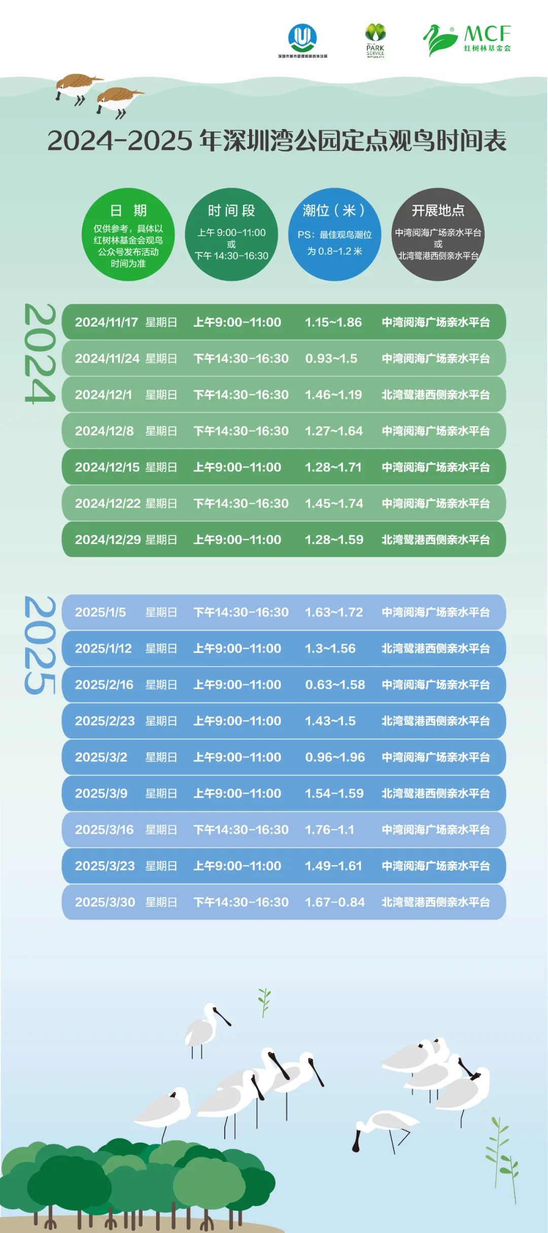 【自然约】去观鸟，趣观鸟：2024-2025年定点观鸟活动来啦！